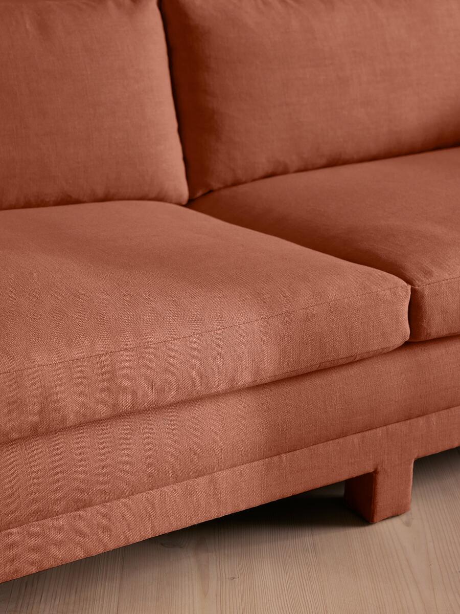 Ashford Three Seater Sofa - Linen - Antique Rose - Images - Image 6