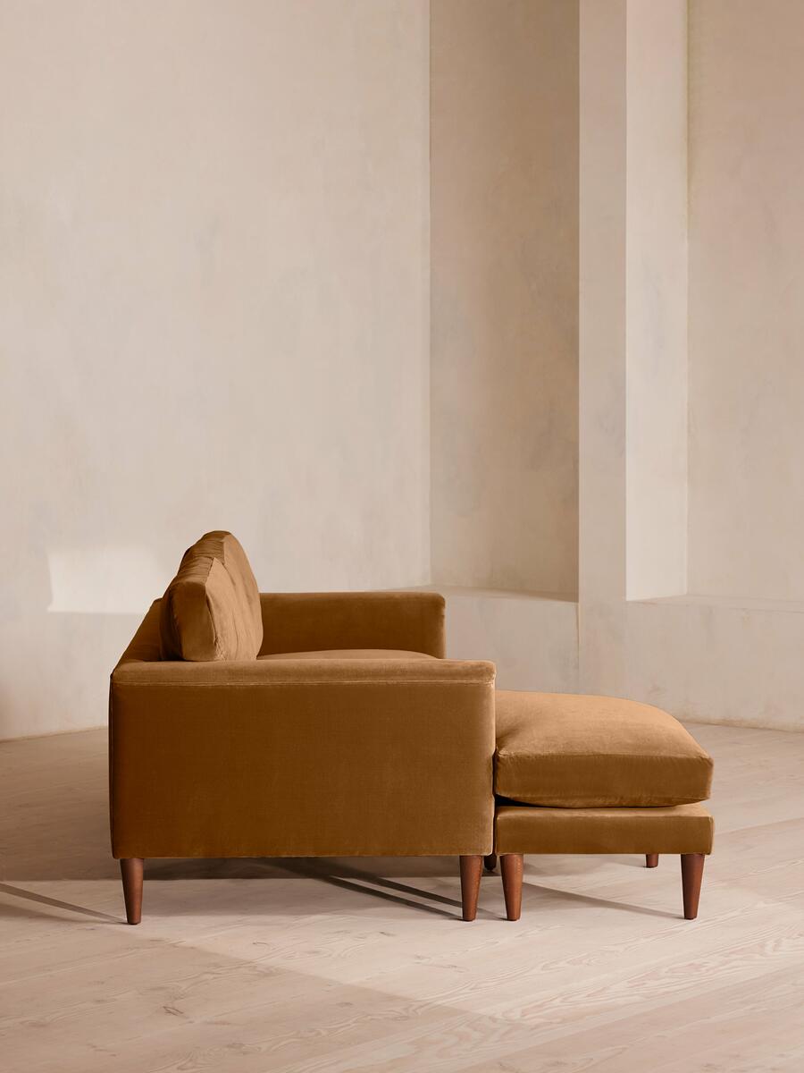 Reya Chaise-end Sofa - Velvet - Mustard - Images - Image 3