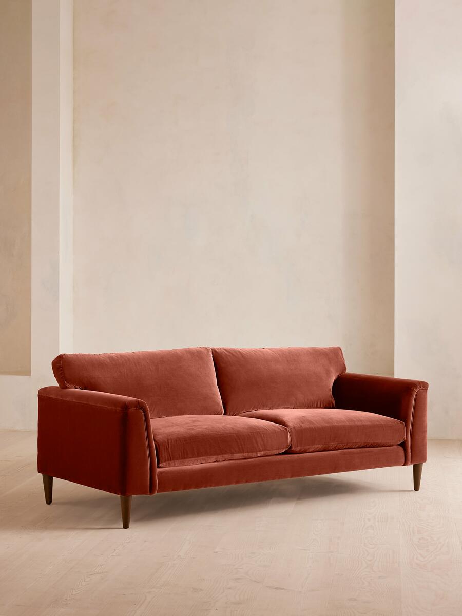 Reya Three Seater Sofa - Velvet - Rust - Listing - Image 2