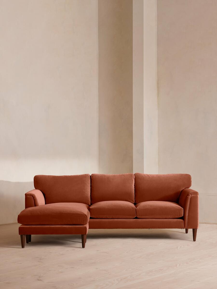 Reya Chaise-end Sofa - Velvet - Rust - Listing - Image 1