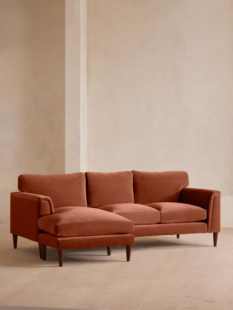 Reya Chaise-end Sofa - Velvet - Rust - Listing - Image 2