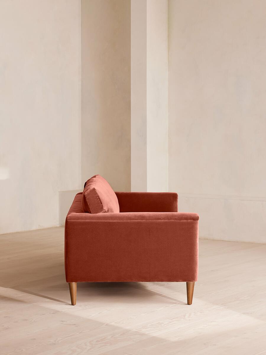 Reya Three Seater Sofa - Velvet - Rust - Images - Image 3
