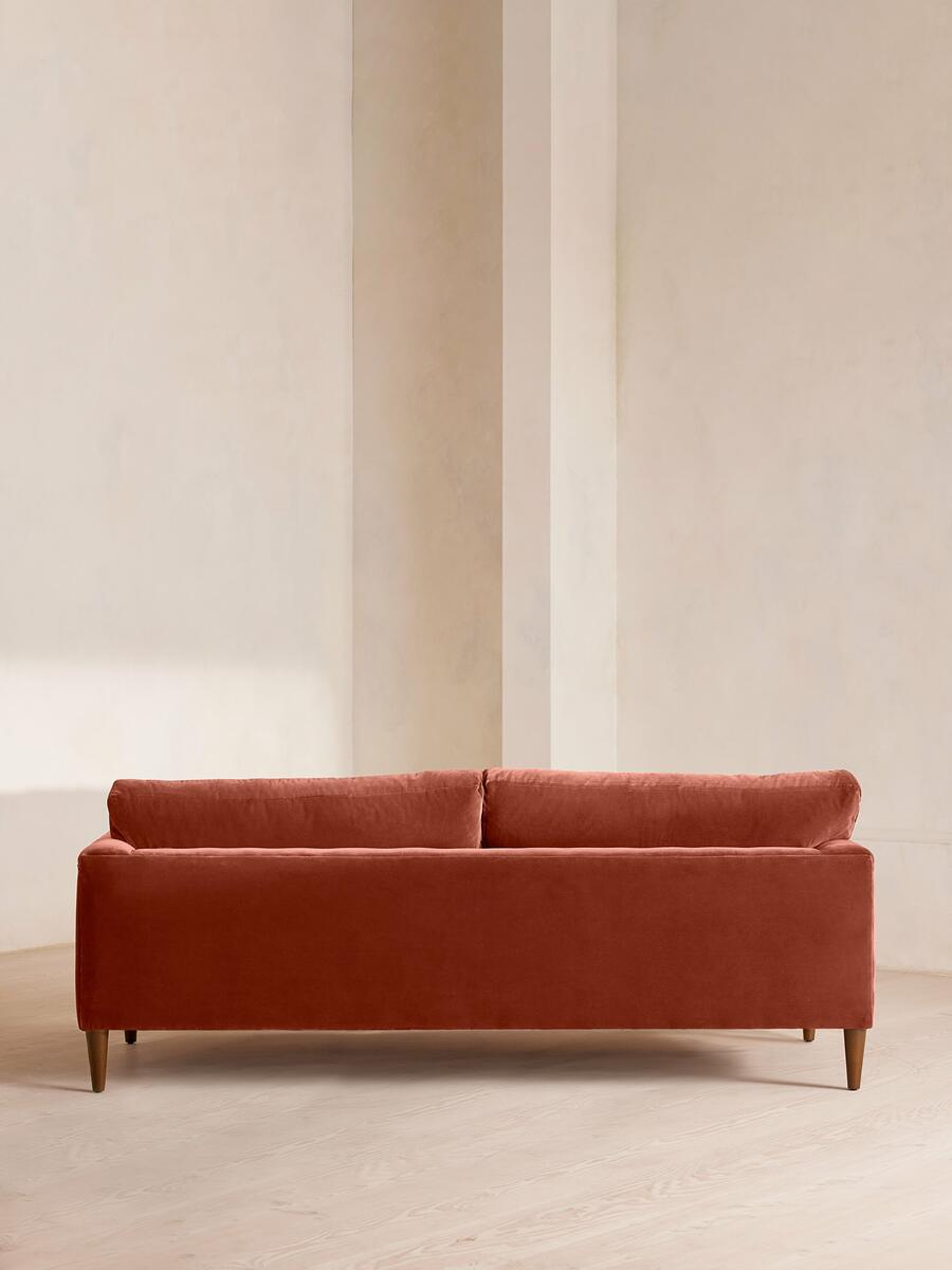 Reya Three Seater Sofa - Velvet - Rust - Images - Image 4