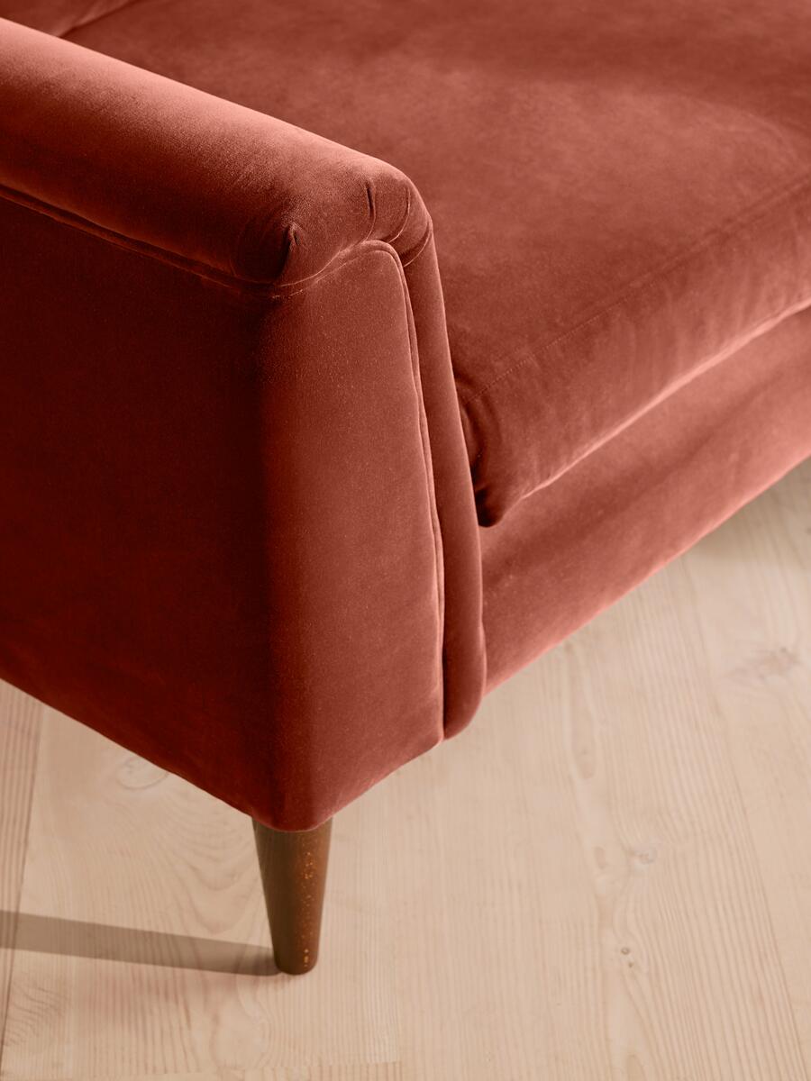 Reya Three Seater Sofa - Velvet - Rust - Images - Image 6