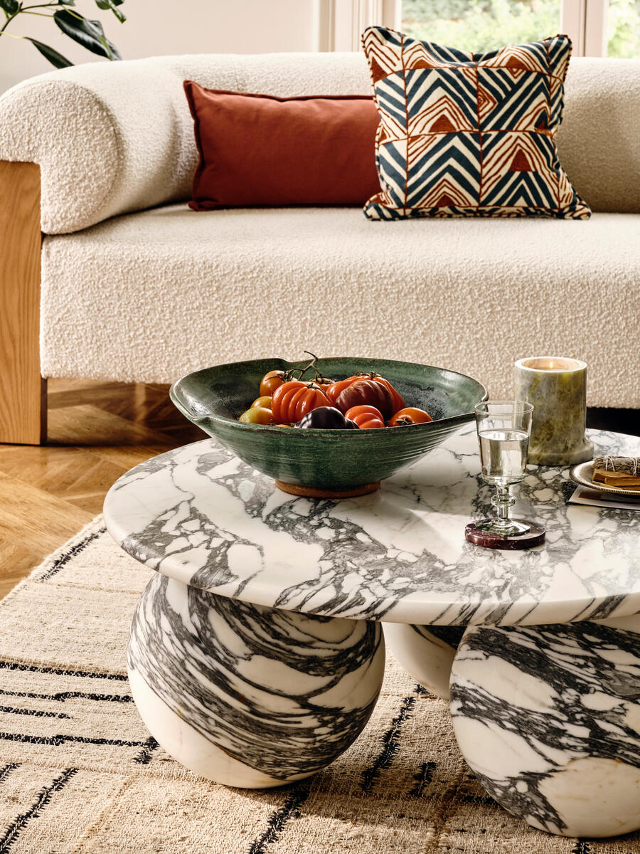 Oxley Coffee Table - Arabescato Corchia Marble - Lifestyle - Image 1