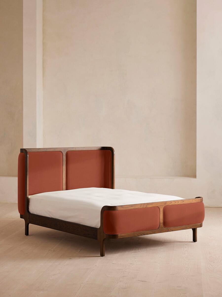Belsa Bed - Emperor - Velvet - Rust - Listing - Image 1