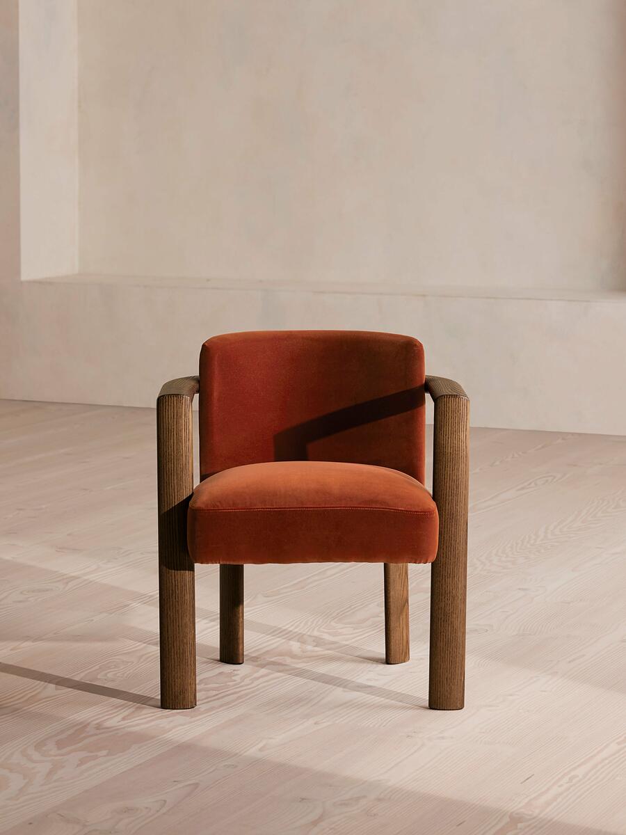 Aria Dining Chair - Velvet - Rust - Listing - Image 2