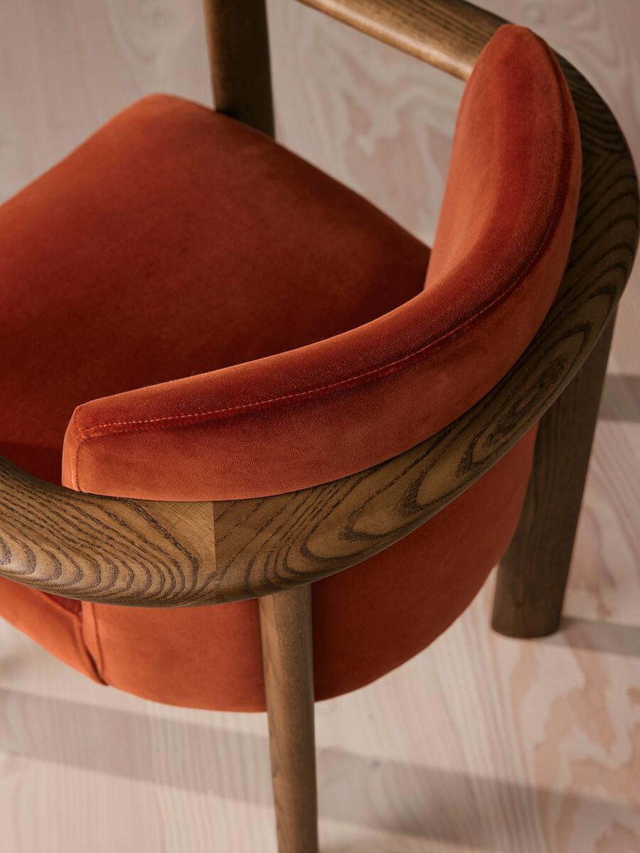 Aria Dining Chair - Velvet - Rust - Images - Image 5