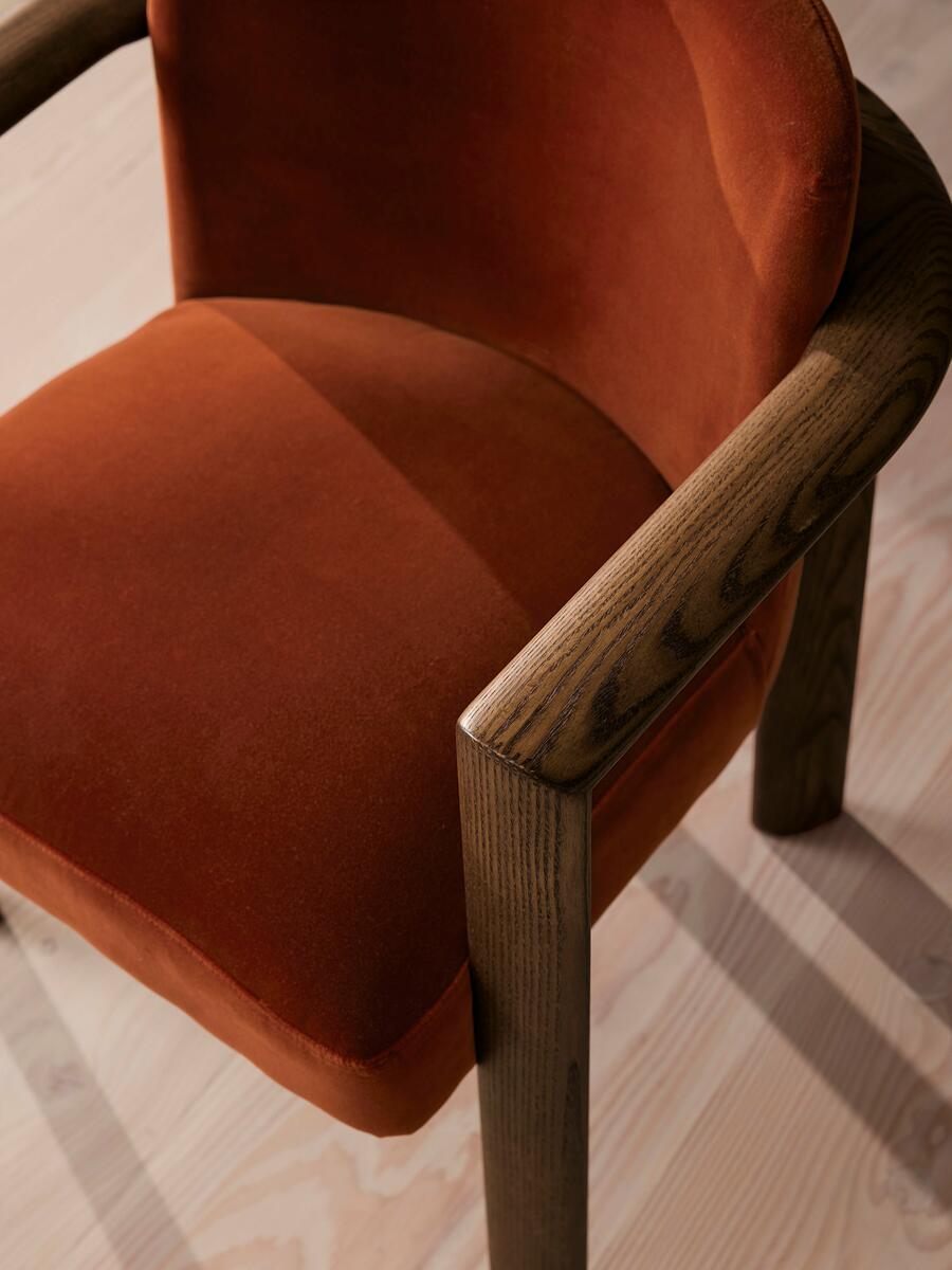 Aria Dining Chair - Velvet - Rust - Images - Image 6