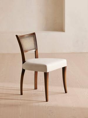 Pair of Molina Dining Chairs - Cane Back - Linen - Natural - Hover Image