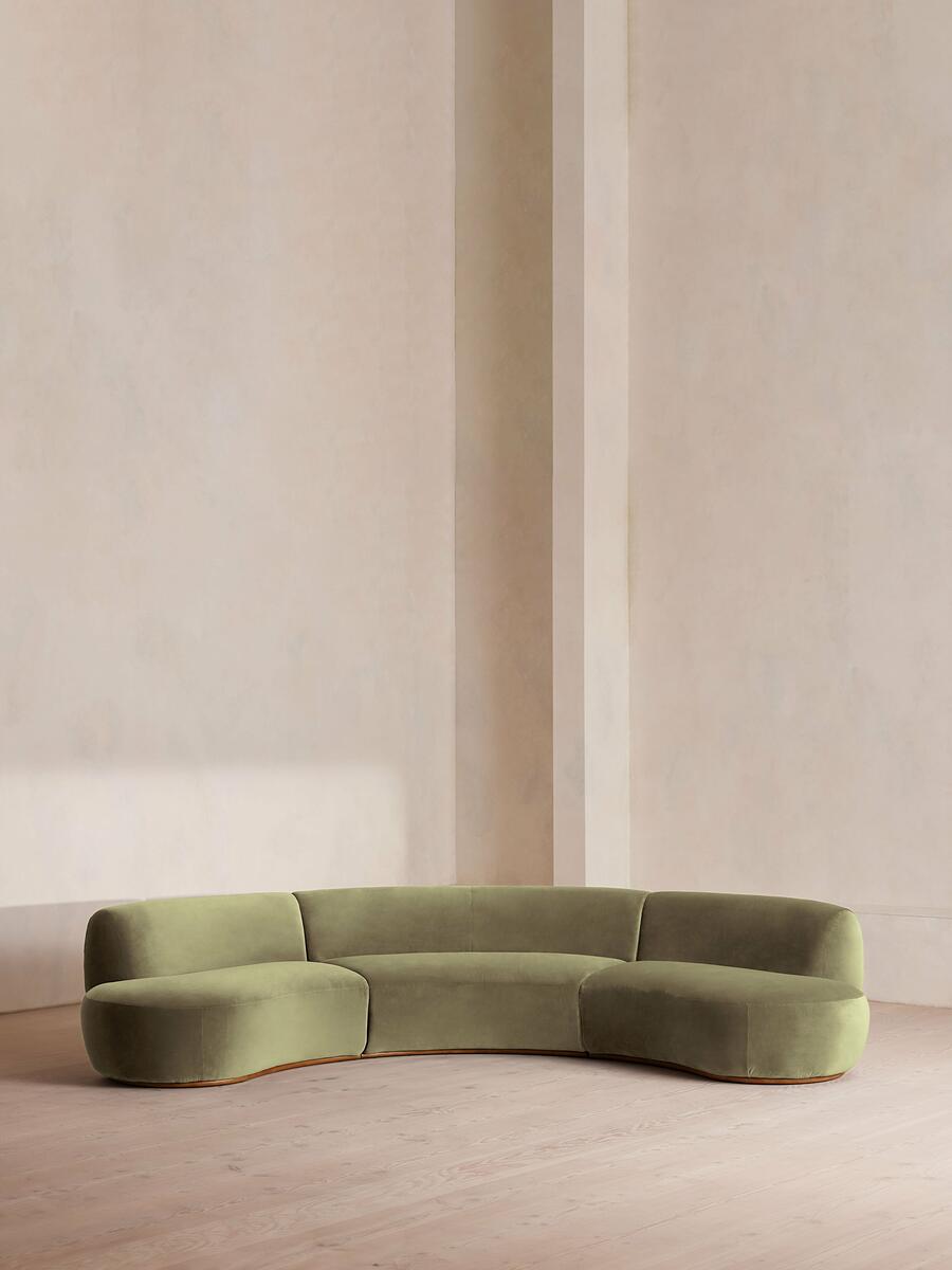 Aline Serpentine Modular Sofa - Four Seater - Lichen Velvet - Listing - Image 1