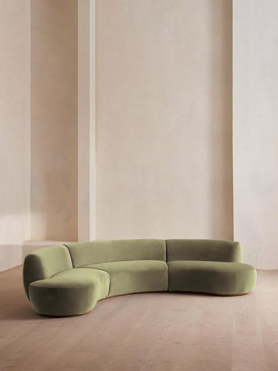Aline Serpentine Modular Sofa - Four Seater - Lichen Velvet - Listing - Image 2