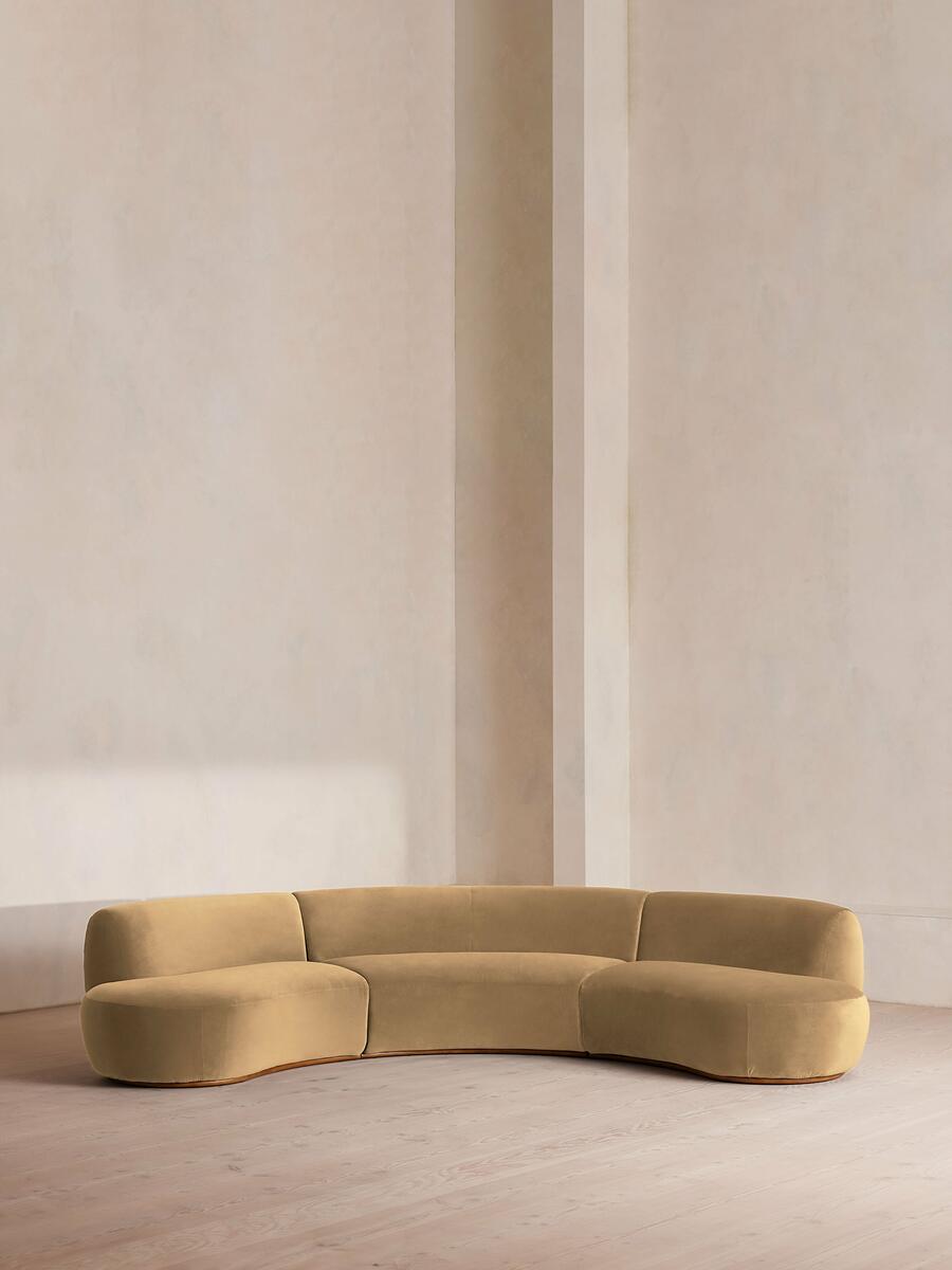 Aline Serpentine Modular Sofa - Four Seater - Camel Velvet - Listing - Image 1