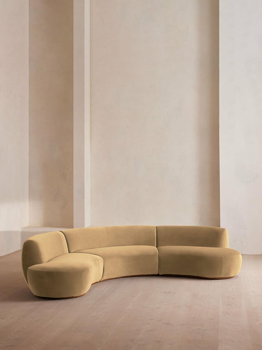 Aline Serpentine Modular Sofa - Four Seater - Camel Velvet - Listing - Image 2