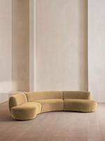 Aline Serpentine Modular Sofa - Four Seater - Camel Velvet - Listing - Thumbnail 2
