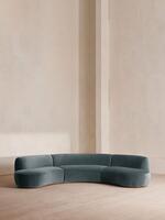Aline Serpentine Modular Sofa - Four Seater - Grey Blue Velvet - Listing - Thumbnail 3