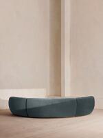 Aline Serpentine Modular Sofa - Four Seater - Grey Blue Velvet - Images - Thumbnail 5