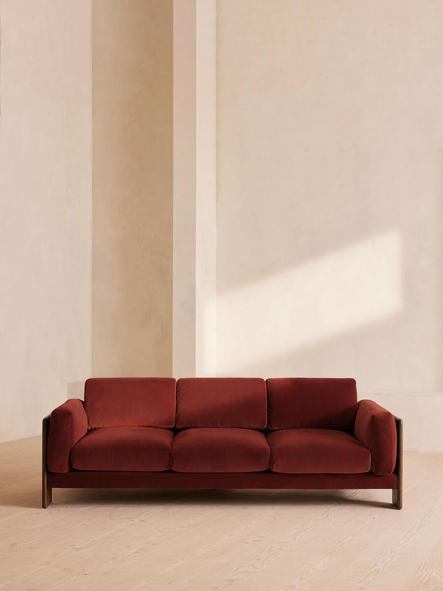 Marcia Three Seater Sofa - Velvet - Rust - Listing - Image 2