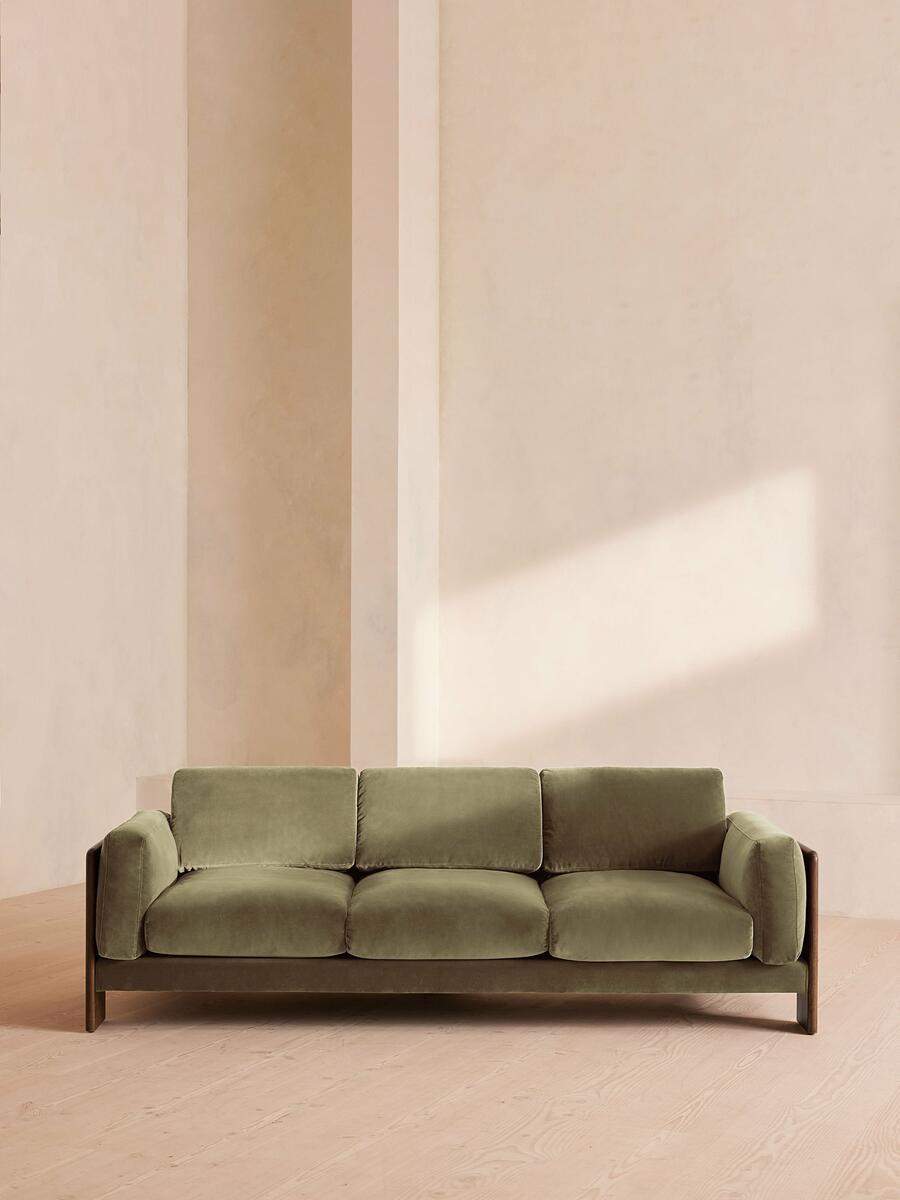 Marcia Three Seater Sofa - Velvet - Lichen - Listing - Image 1