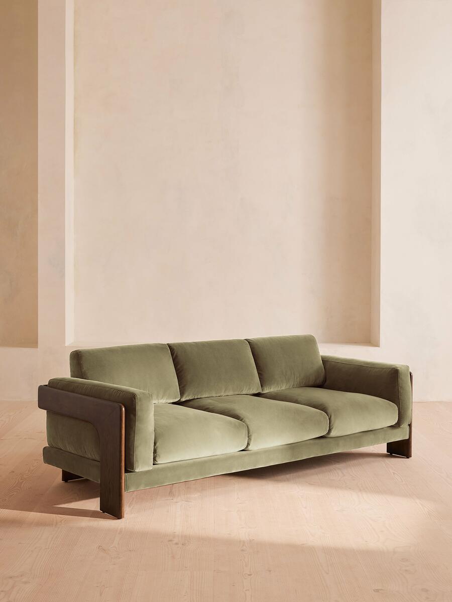Marcia Three Seater Sofa - Velvet - Lichen - Listing - Image 2