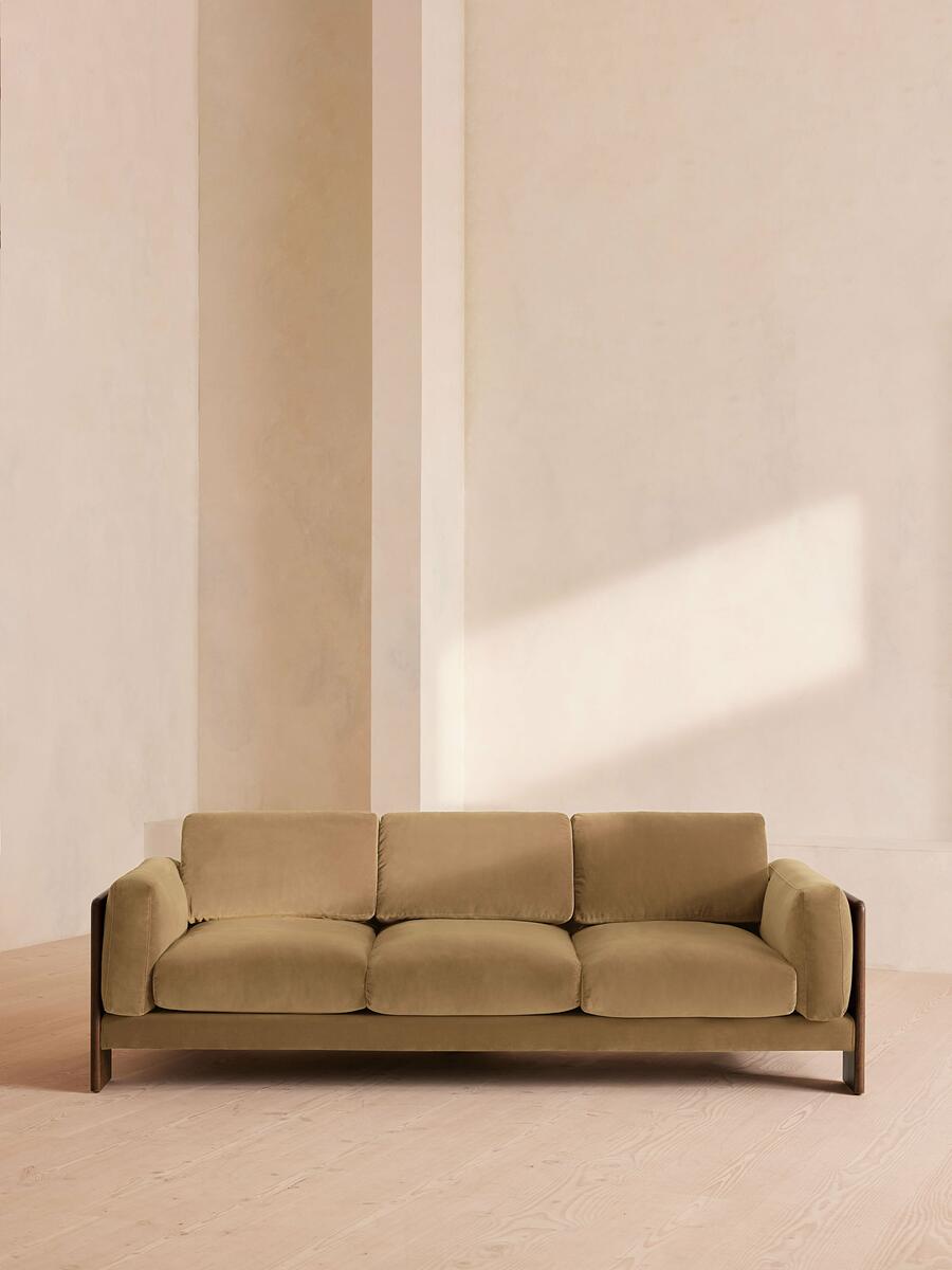 Marcia Three Seater Sofa - Velvet - Camel - Listing - Image 1