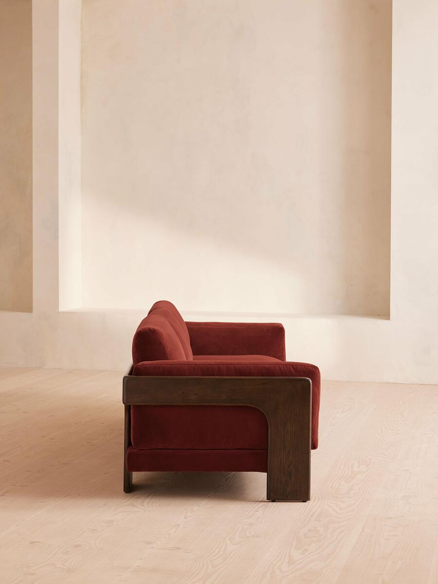 Marcia Three Seater Sofa - Velvet - Rust - Images - Image 6