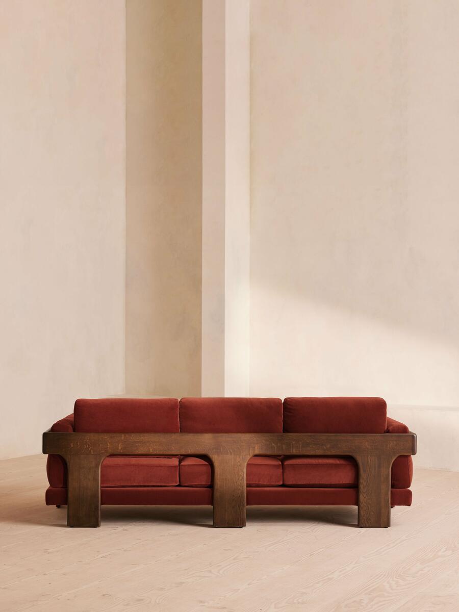 Marcia Three Seater Sofa - Velvet - Rust - Images - Image 7