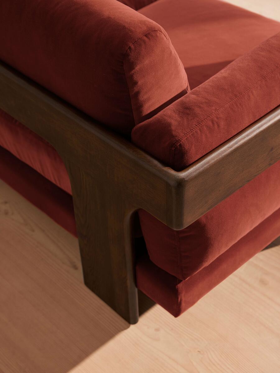 Marcia Three Seater Sofa - Velvet - Rust - Images - Image 9