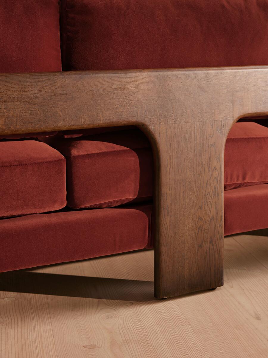 Marcia Three Seater Sofa - Velvet - Rust - Images - Image 10