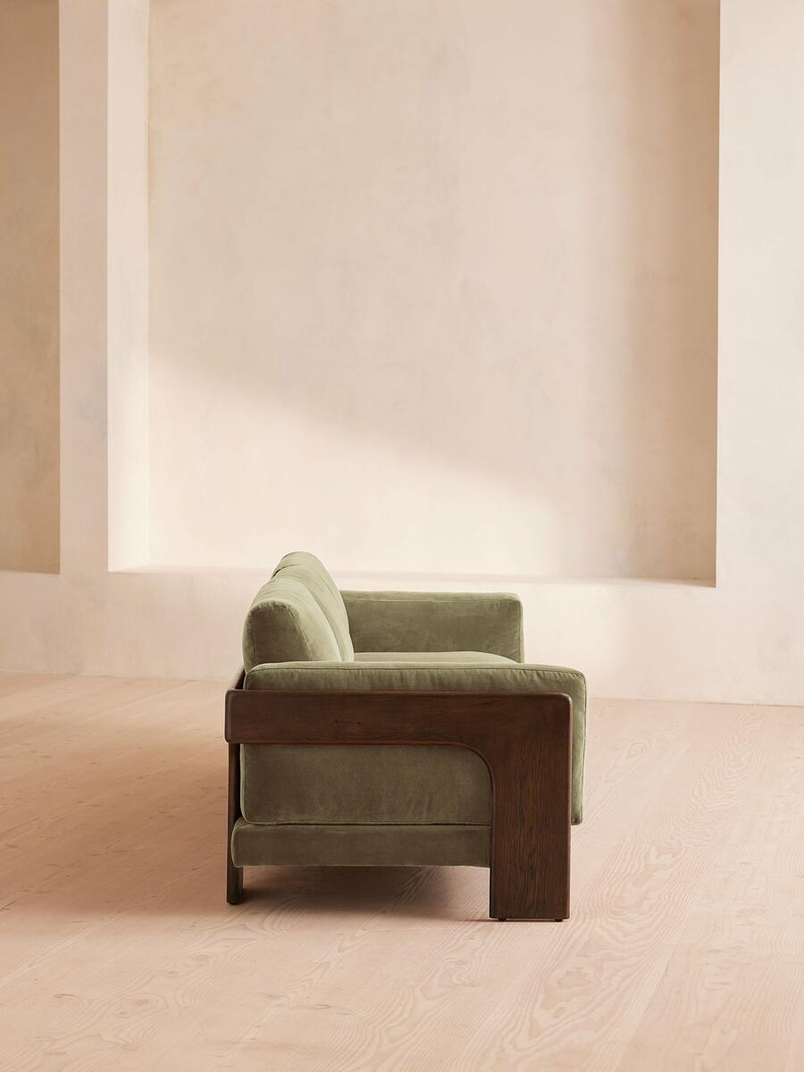Marcia Three Seater Sofa - Velvet - Lichen - Images - Image 3