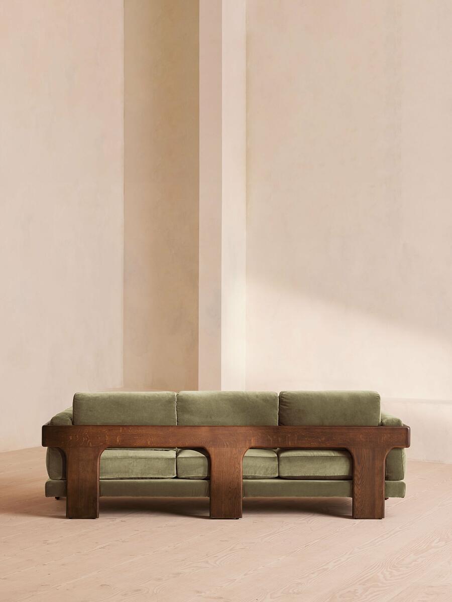 Marcia Three Seater Sofa - Velvet - Lichen - Images - Image 4