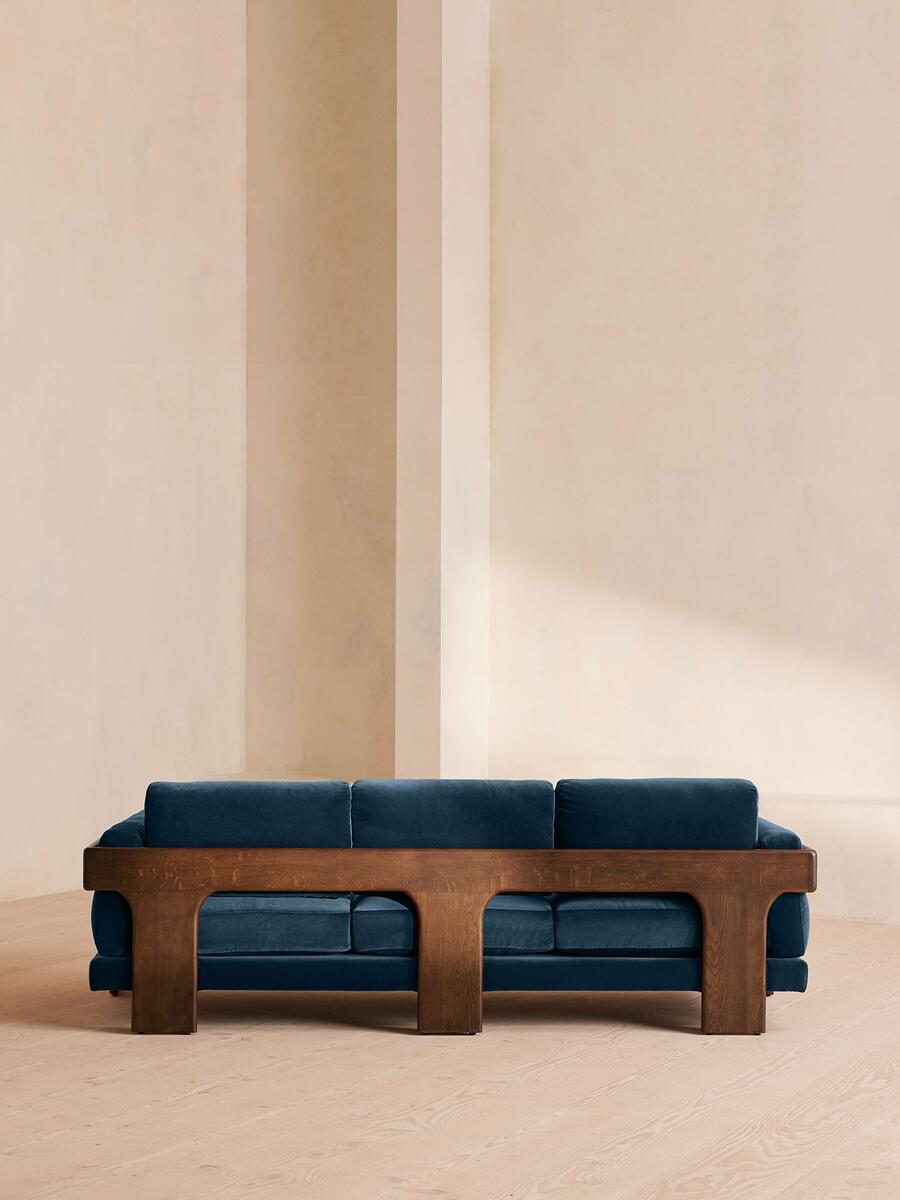 Marcia Three Seater Sofa - Velvet - Royal Blue - Images - Image 4