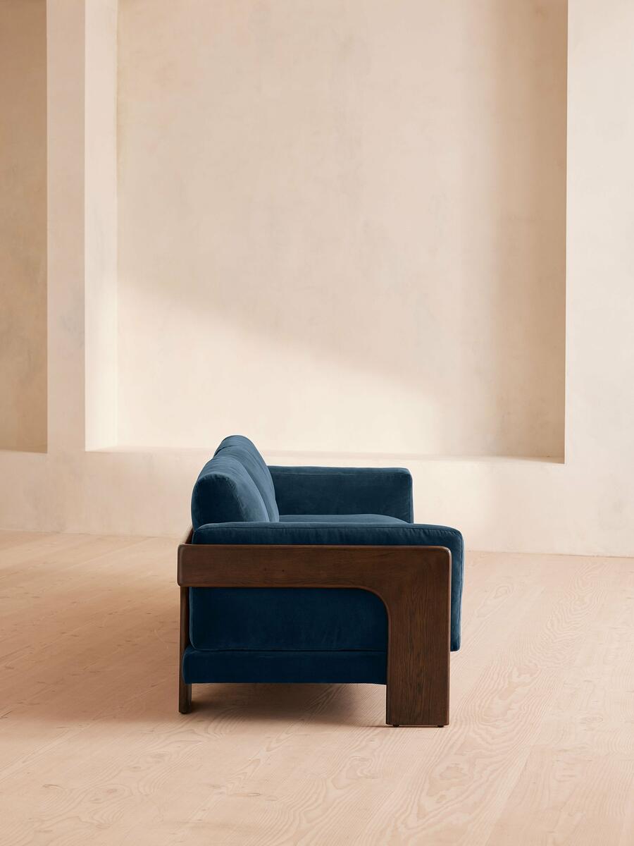 Marcia Three Seater Sofa - Velvet - Royal Blue - Images - Image 3
