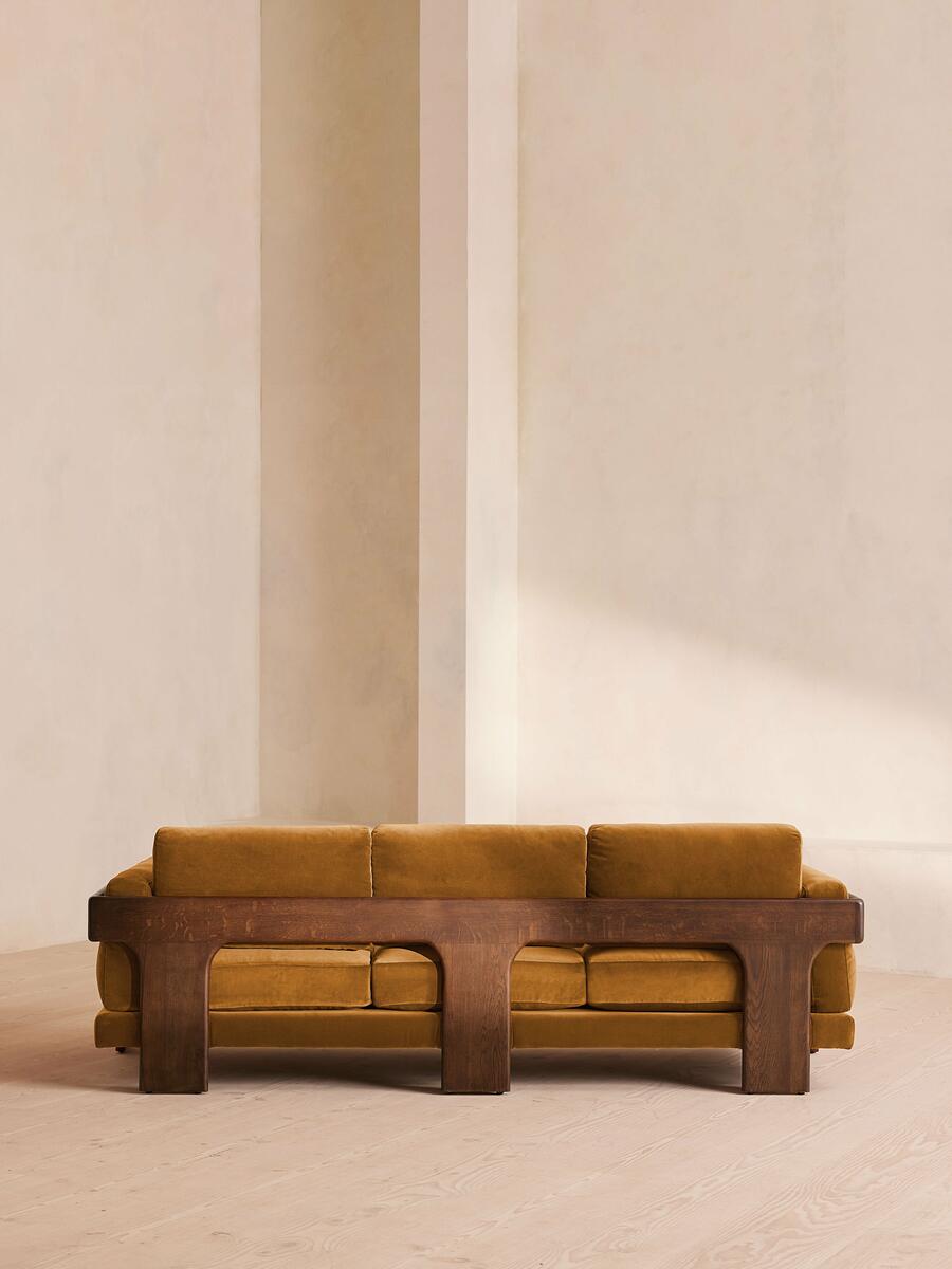 Marcia Three Seater Sofa - Velvet - Mustard - Images - Image 4