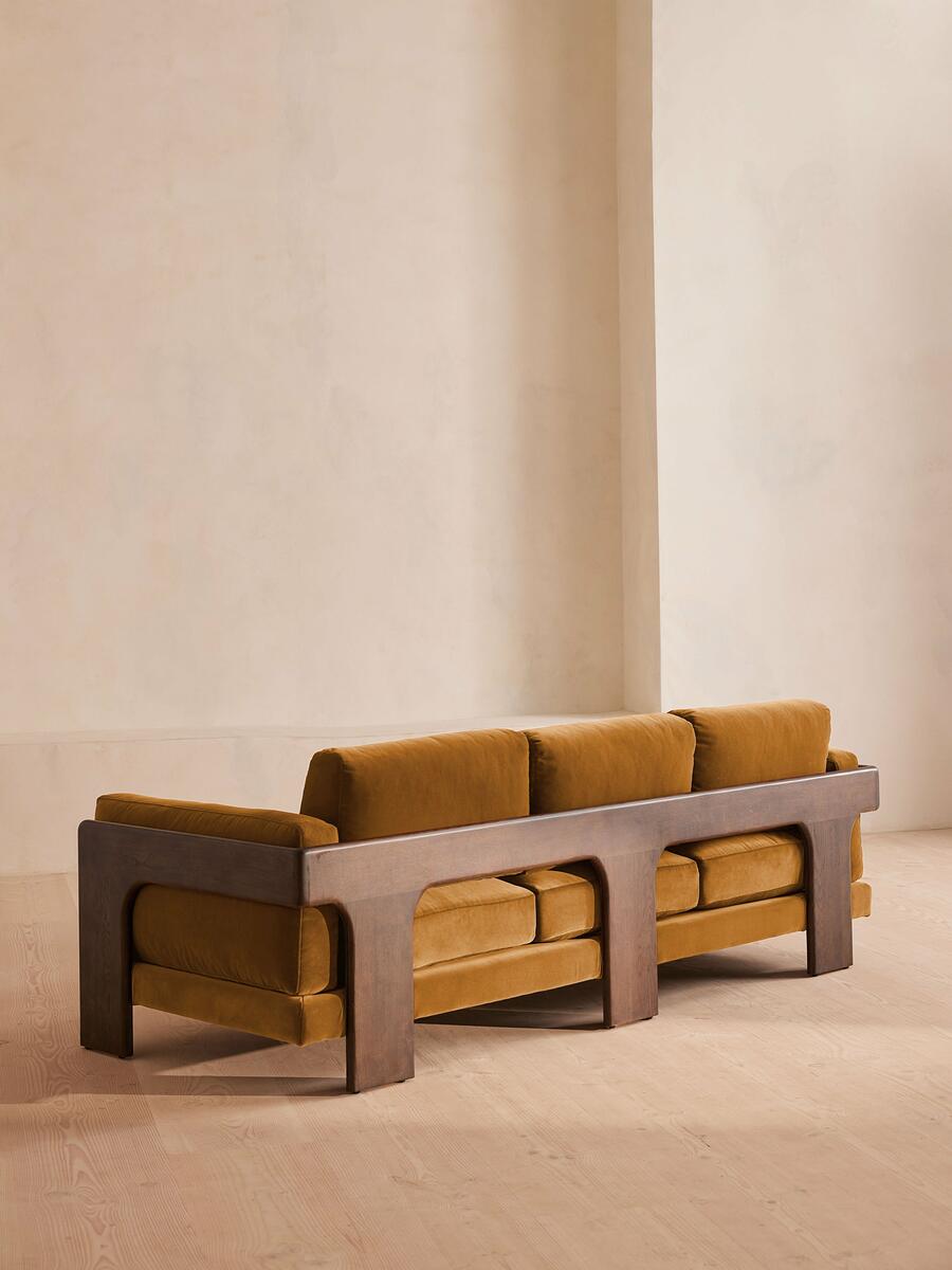 Marcia Three Seater Sofa - Velvet - Mustard - Images - Image 5