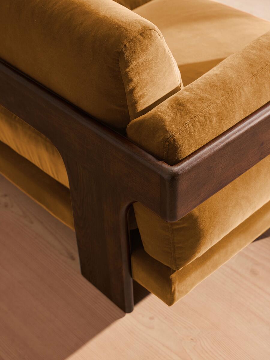 Marcia Three Seater Sofa - Velvet - Mustard - Images - Image 6