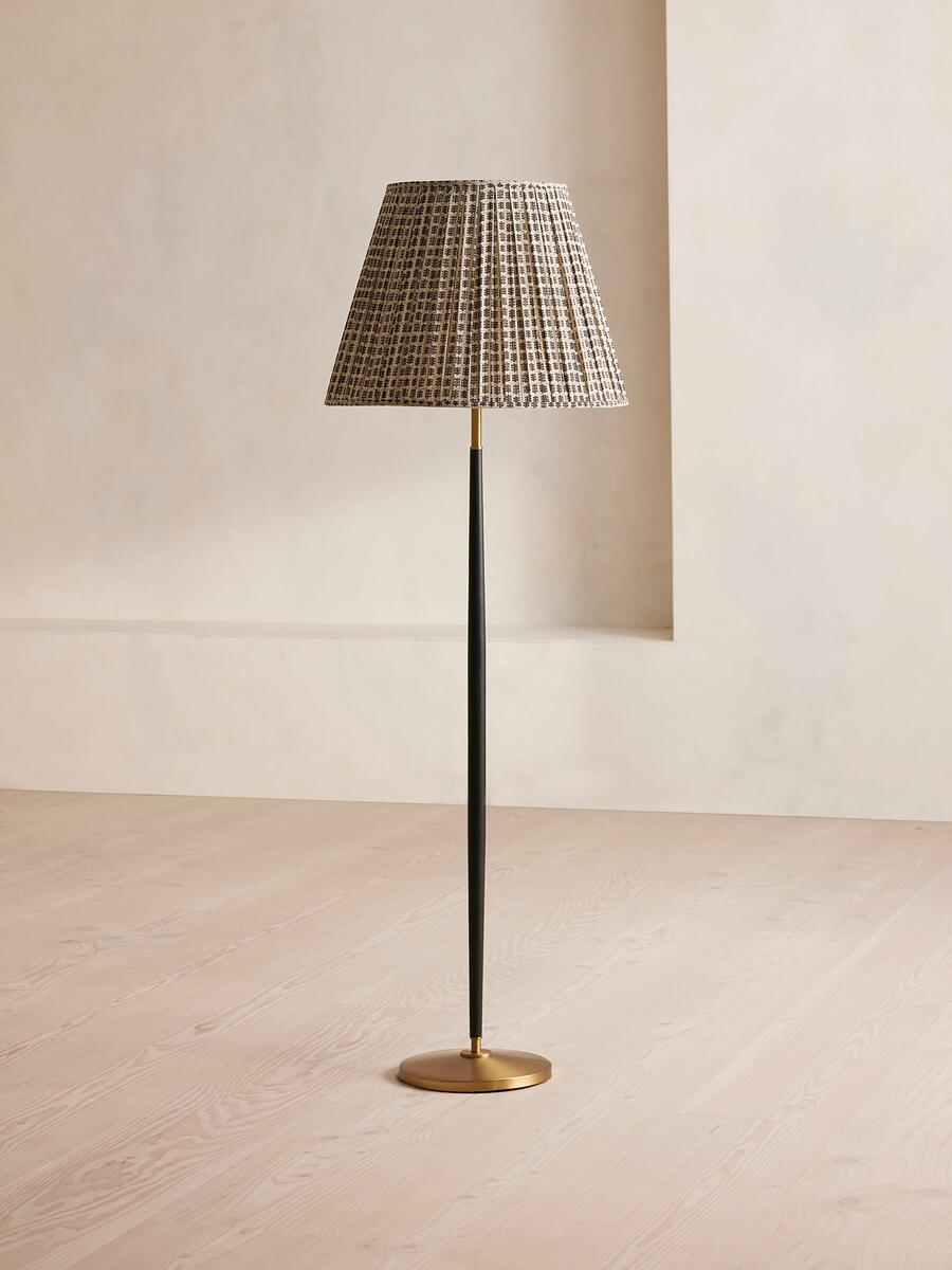 Beckett Leather Floor Lamp - Patterned Shade - Listing - Image 2