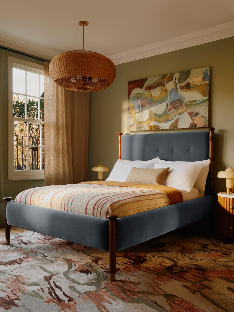 Paolo Bed - Emperor - Velvet - Grey Blue - Lifestyle - Image 1