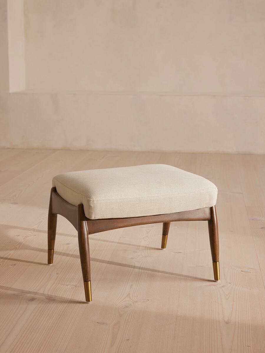 Theodore Footstool - Linen - Bisque - Listing - Image 1