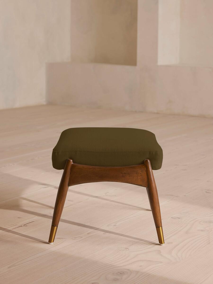 Theodore Footstool - Linen - Olive - Images - Image 3