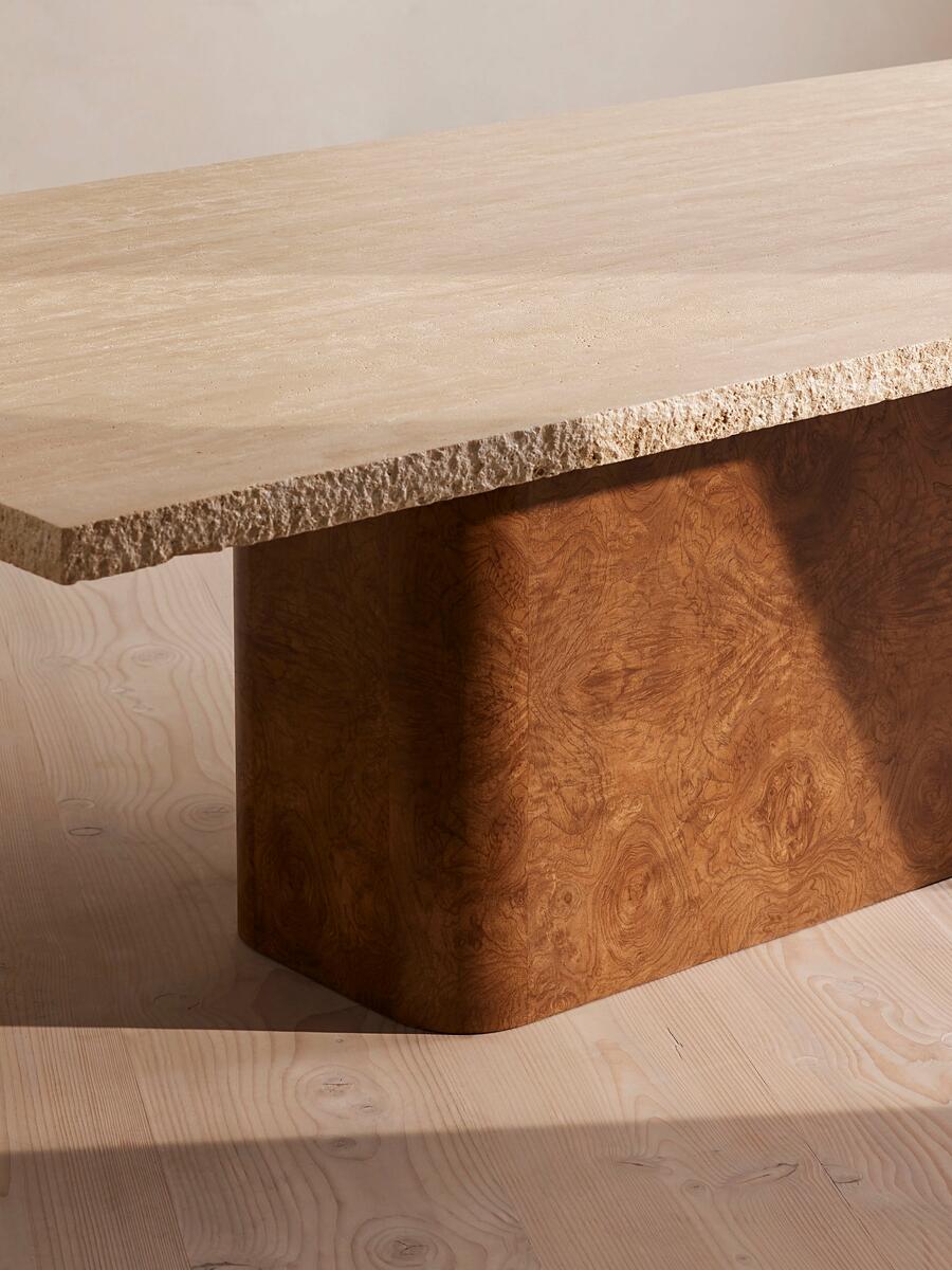 Ramsey Dining Table - Travertine & Burl - Images - Image 6