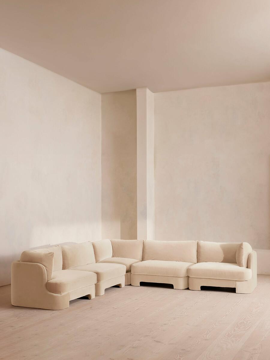 Odell Modular Sofa - Corner Sofa - Velvet - Porcelain - Listing - Image 1