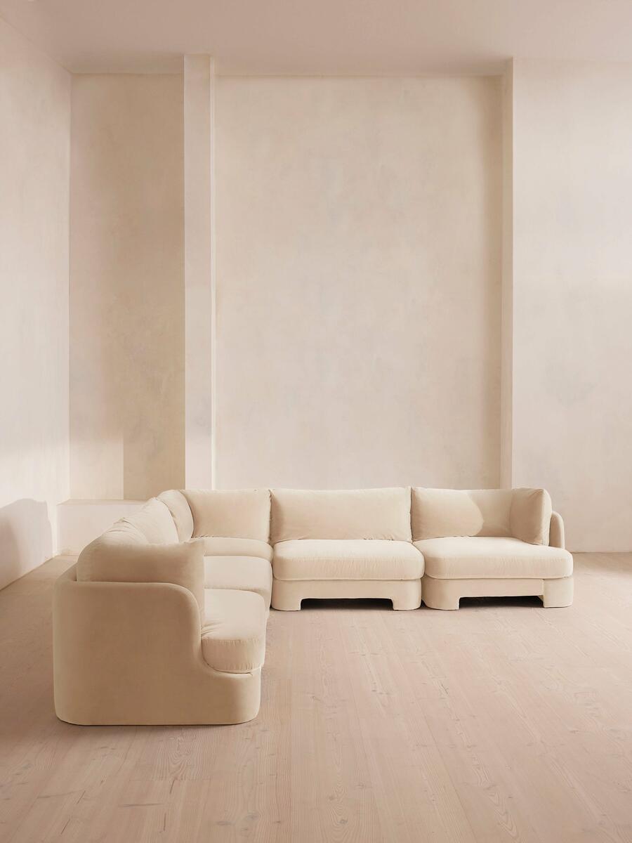 Odell Modular Sofa - Corner Sofa - Velvet - Porcelain - Listing - Image 2