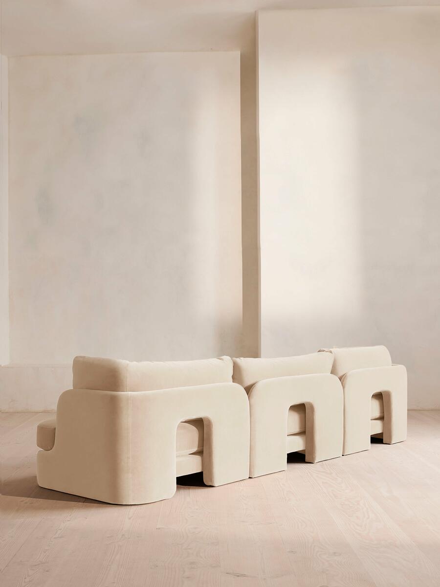 Odell Modular Sofa - Four Seater - Velvet - Porcelain - Images - Image 3