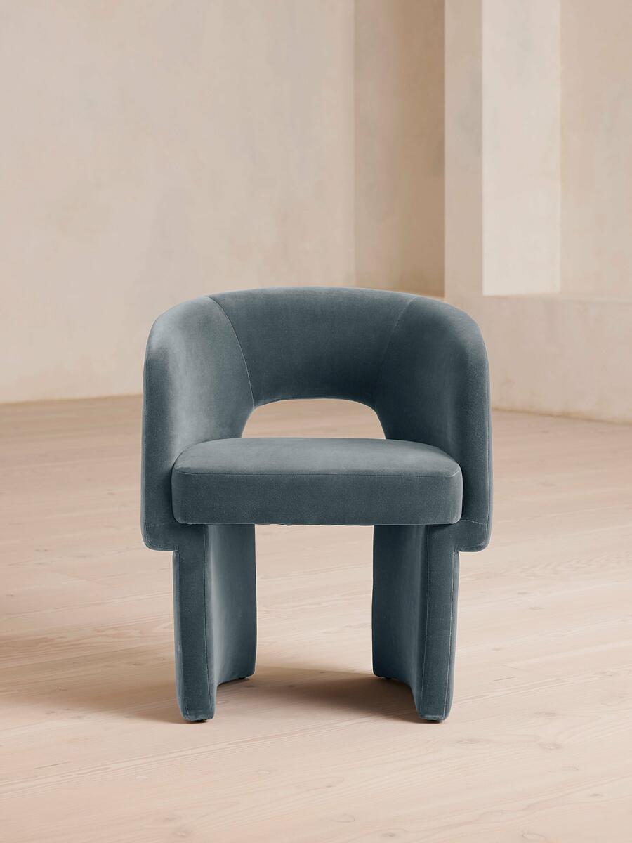 Morrell Dining Chair - Velvet - Grey Blue - Listing - Image 2