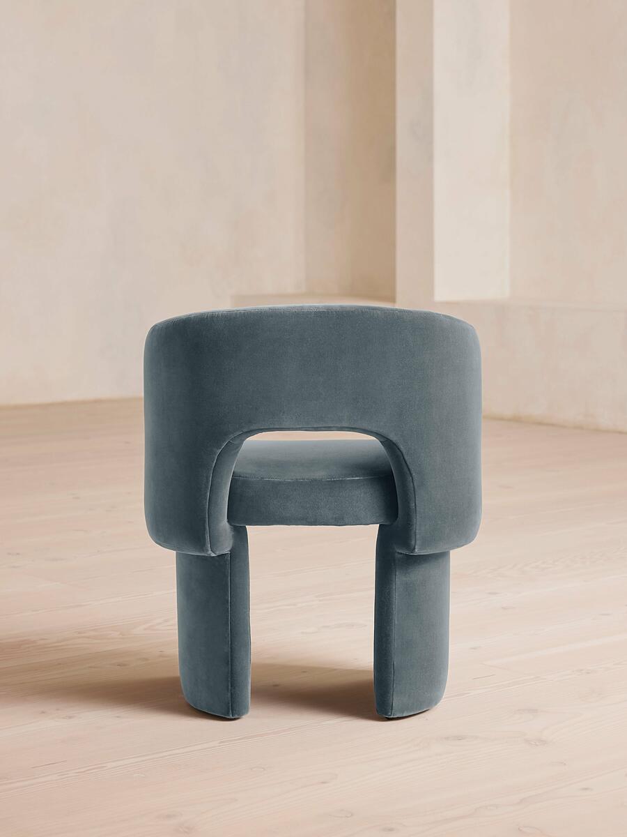 Morrell Dining Chair - Velvet - Grey Blue - Images - Image 6