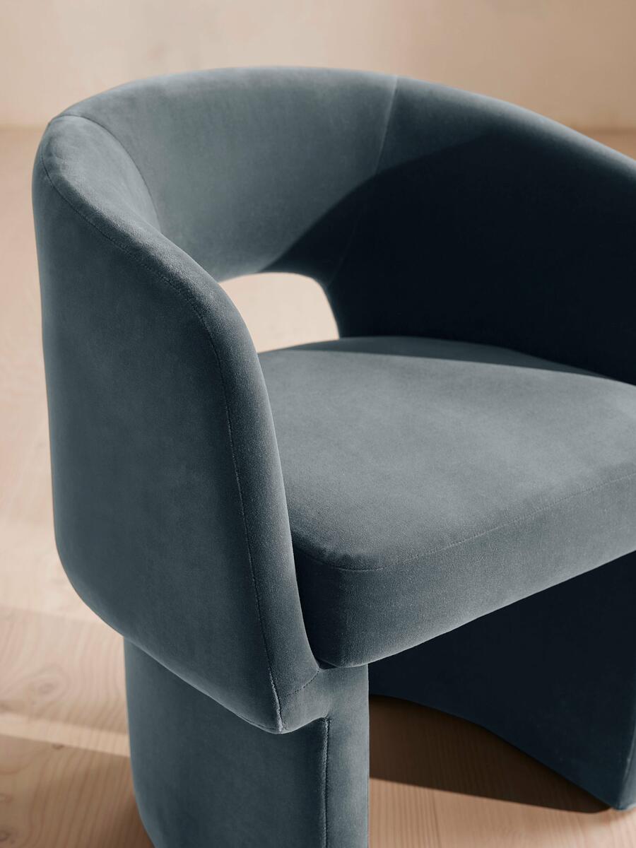 Morrell Dining Chair - Velvet - Grey Blue - Images - Image 7