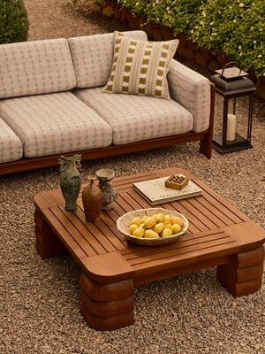 Lucca Coffee Table - Wirebrushed Stained Teak - Hover Image