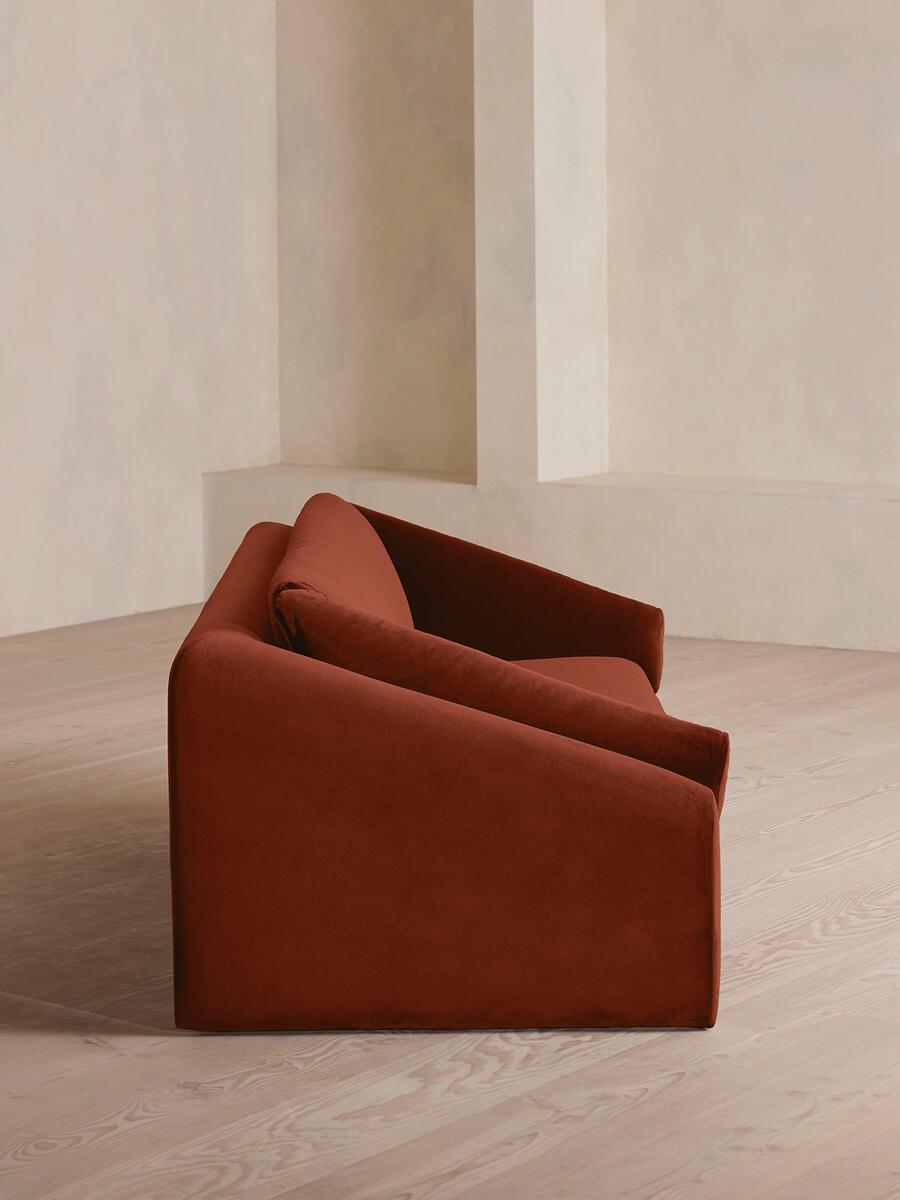Amble Three Seater Sofa - Velvet - Rust - Images - Image 3