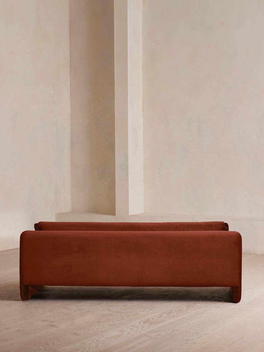 Amble Three Seater Sofa - Velvet - Rust - Images - Image 4